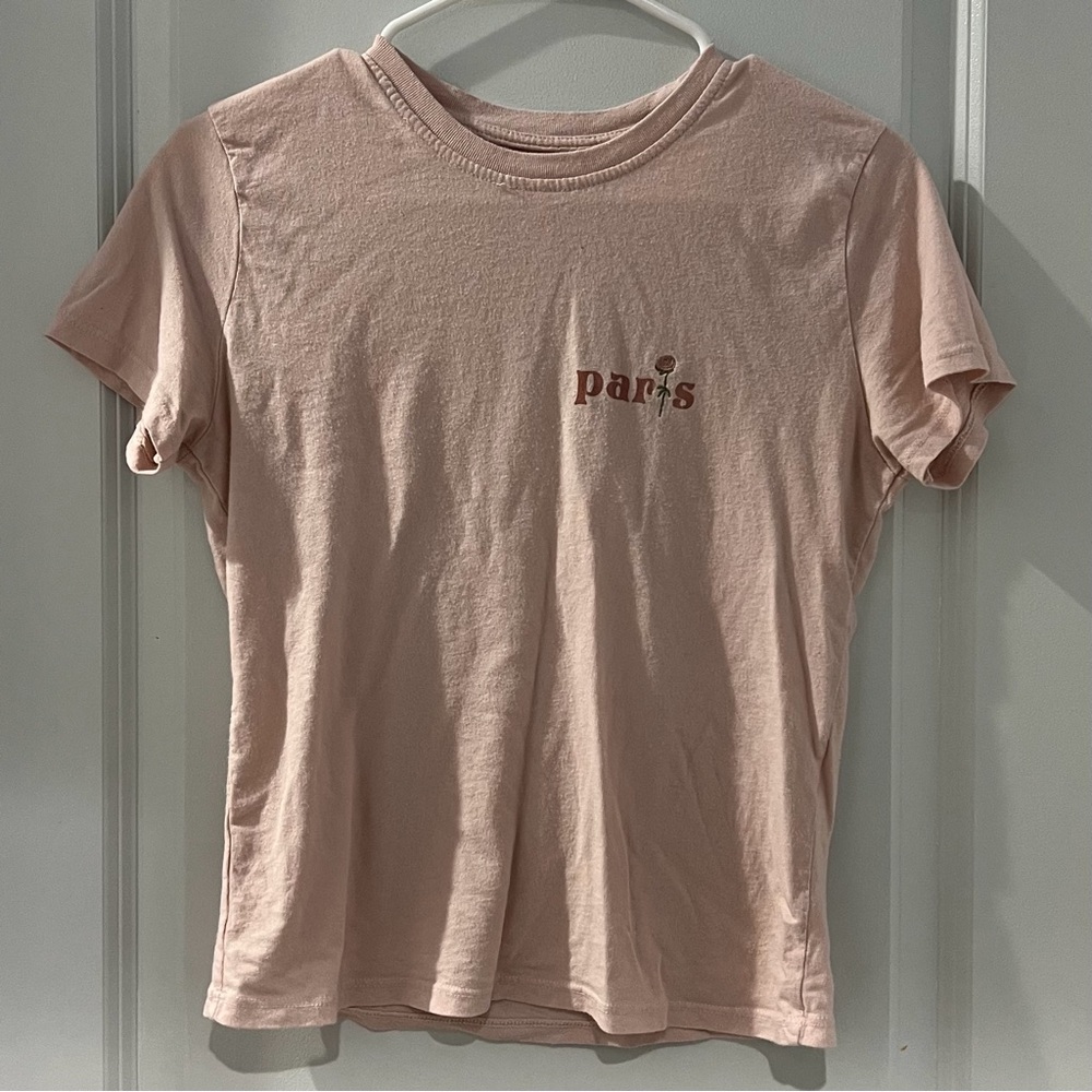 Brandy Melville Pink Paris Tee, One Size